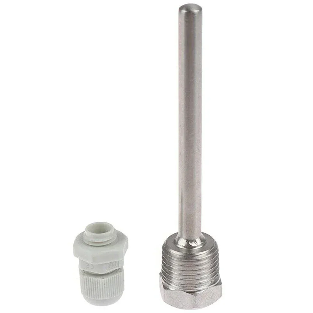 1pc 1/2 Inch Male Pipe Thread Thermowell Waterproof Temperature Sensor For Sensor Line With A Diameter Of Under 6mm