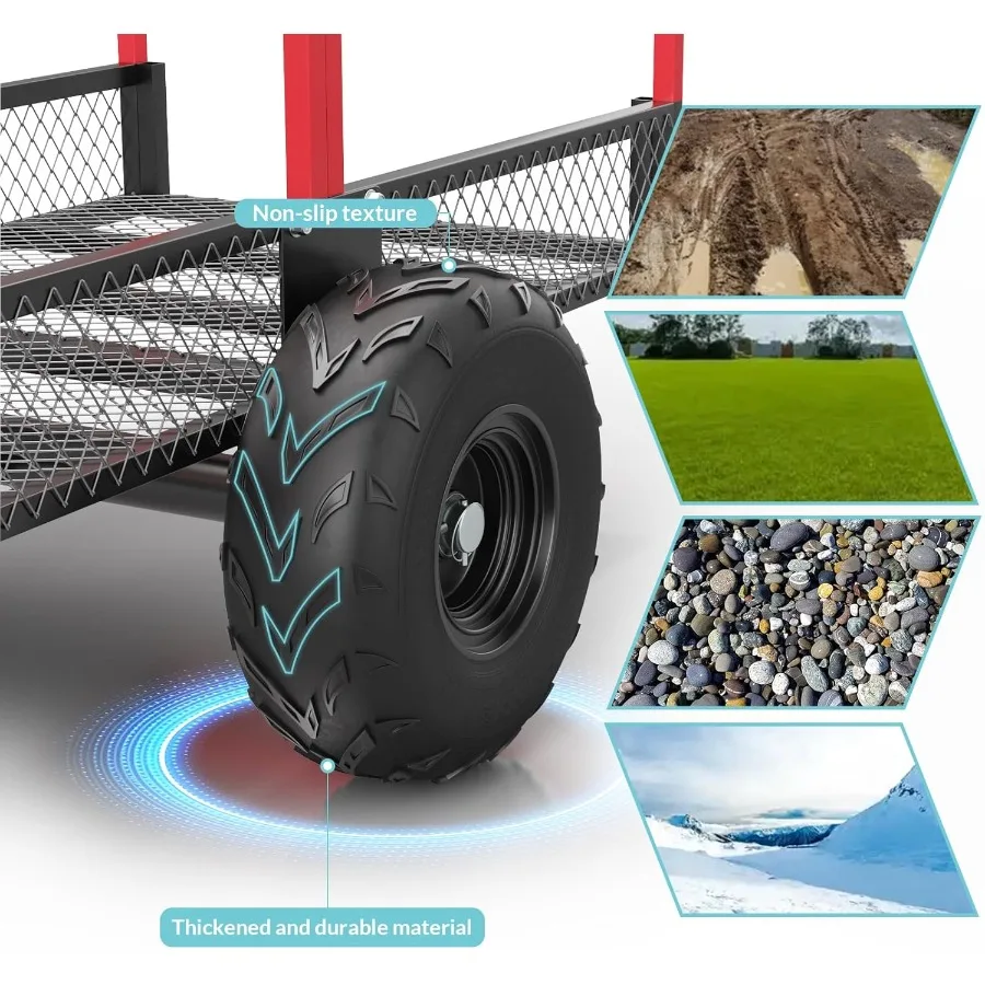 مقطورة فائدة مقطورة ATV شديدة التحمل 1700 رطل 17 قدم مكعب جزازة العشب مقطورة ساحة حديقة مقطورة مع جوانب قابلة للإزالة ATV Du