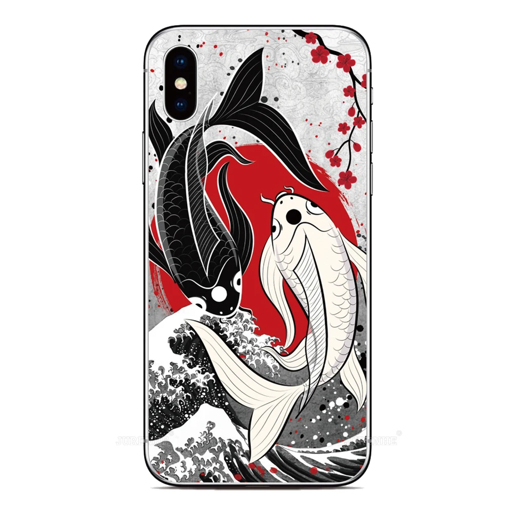 Japan Koi Fish Case For Motorola Moto G85 G84 5G G64 G64Y G54 G53 G13 G14 E13 E14 G24 G34 G04s 4G Nothing Phone 2A CMF 1 2 Cover