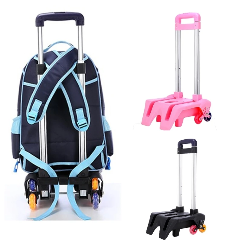 Foldable Pulling Rod Cart Aluminum Alloy Children Luggage Bag Roll Cart Adjustable Go Shopping Camping Hiking Portable