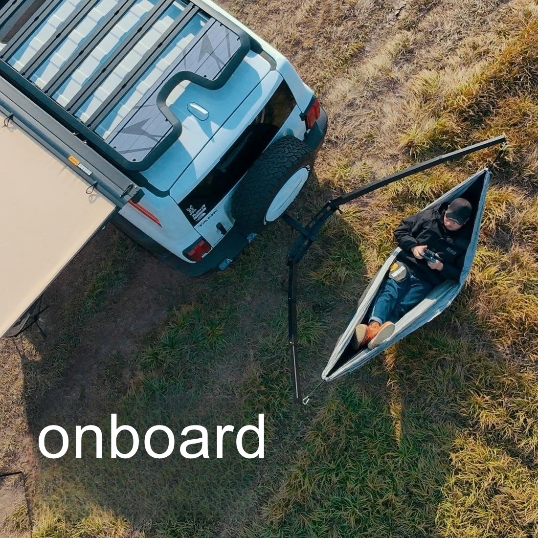 Outdoor trailer bar square mouth hammock camping self-driving trailer hitch off-road vehicle carrier expansion rear swing