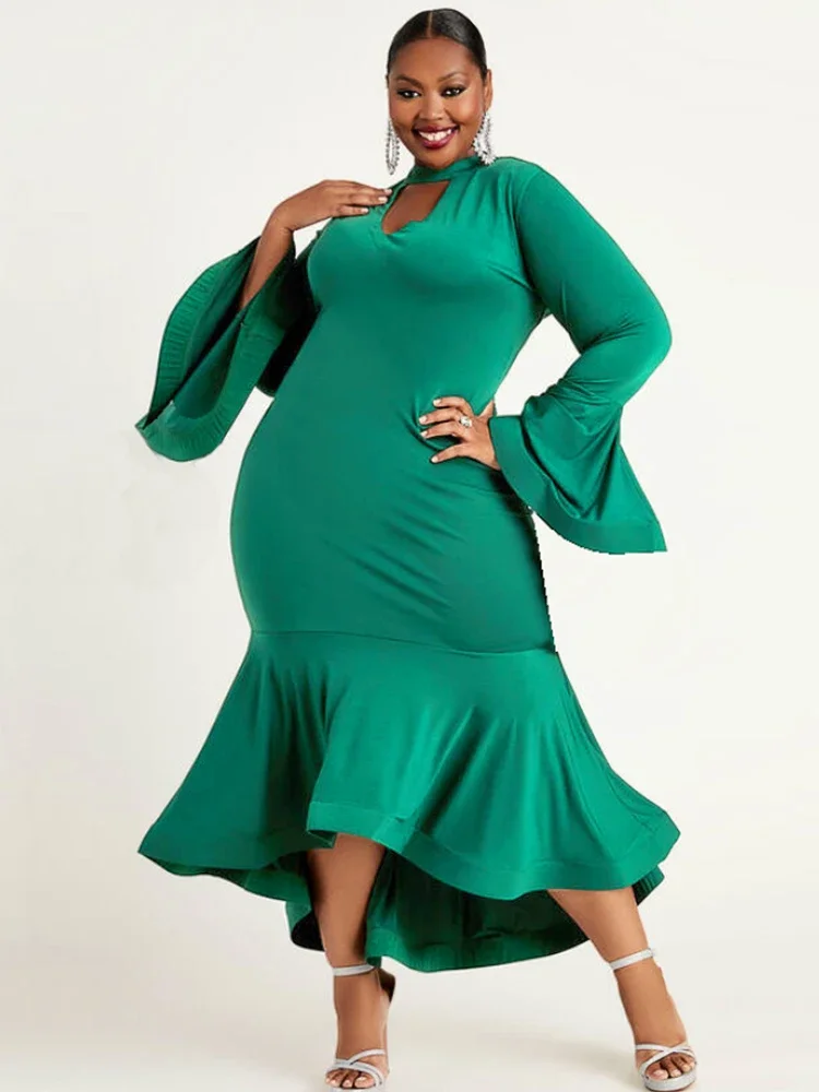 Женское атласное платье-Русалка AOMEI