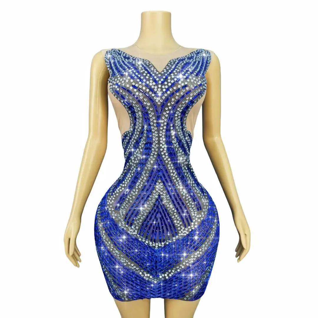 Yelan Luxe Dubai Avondjurk Diamant Perspectief Mesh prom jassen Diner Verjaardag Cocktail Party Jurk Prestaties Jurk