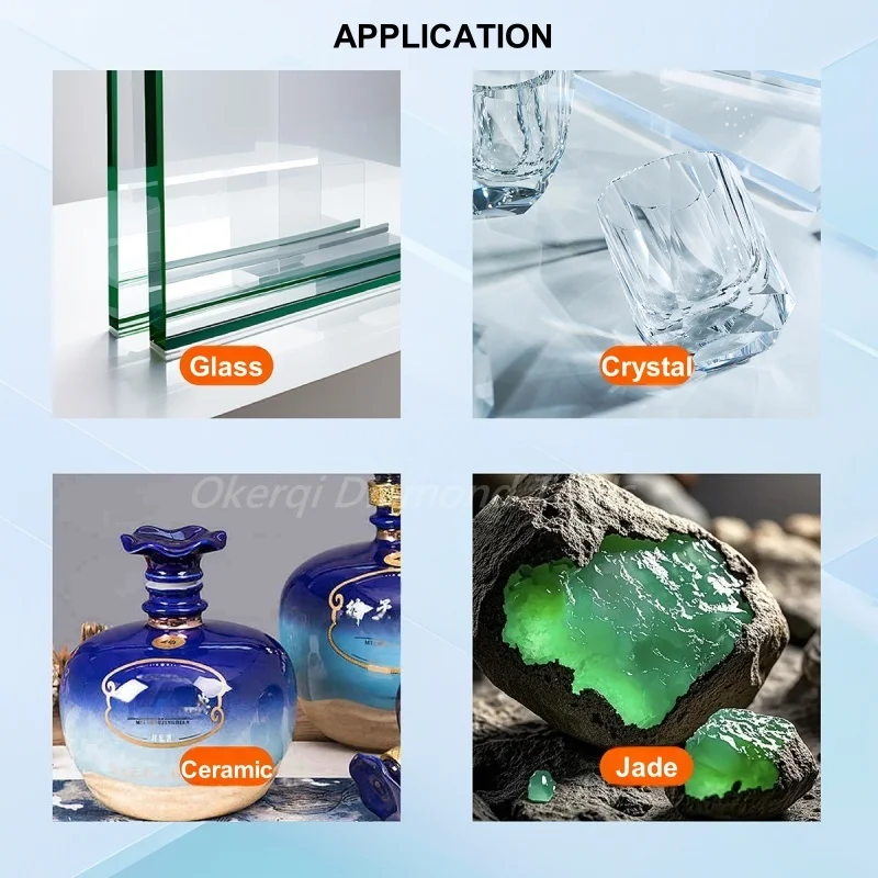 4-Zoll 100mm Glasschneidscheibe, Sägeblatt mit 20mm Aufnahmeloch, Glasschneider-Werkzeuge zum Schleifen von Jade, Kristall, Keramik – Detail 8
