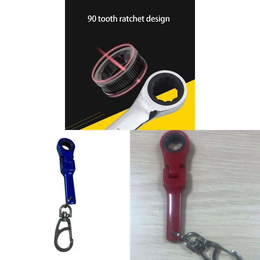 195C Portable Ratchet Wrench Keychain For Diy Lovers And Everyday Repairs Multifunctional Alloy Construction Keyring