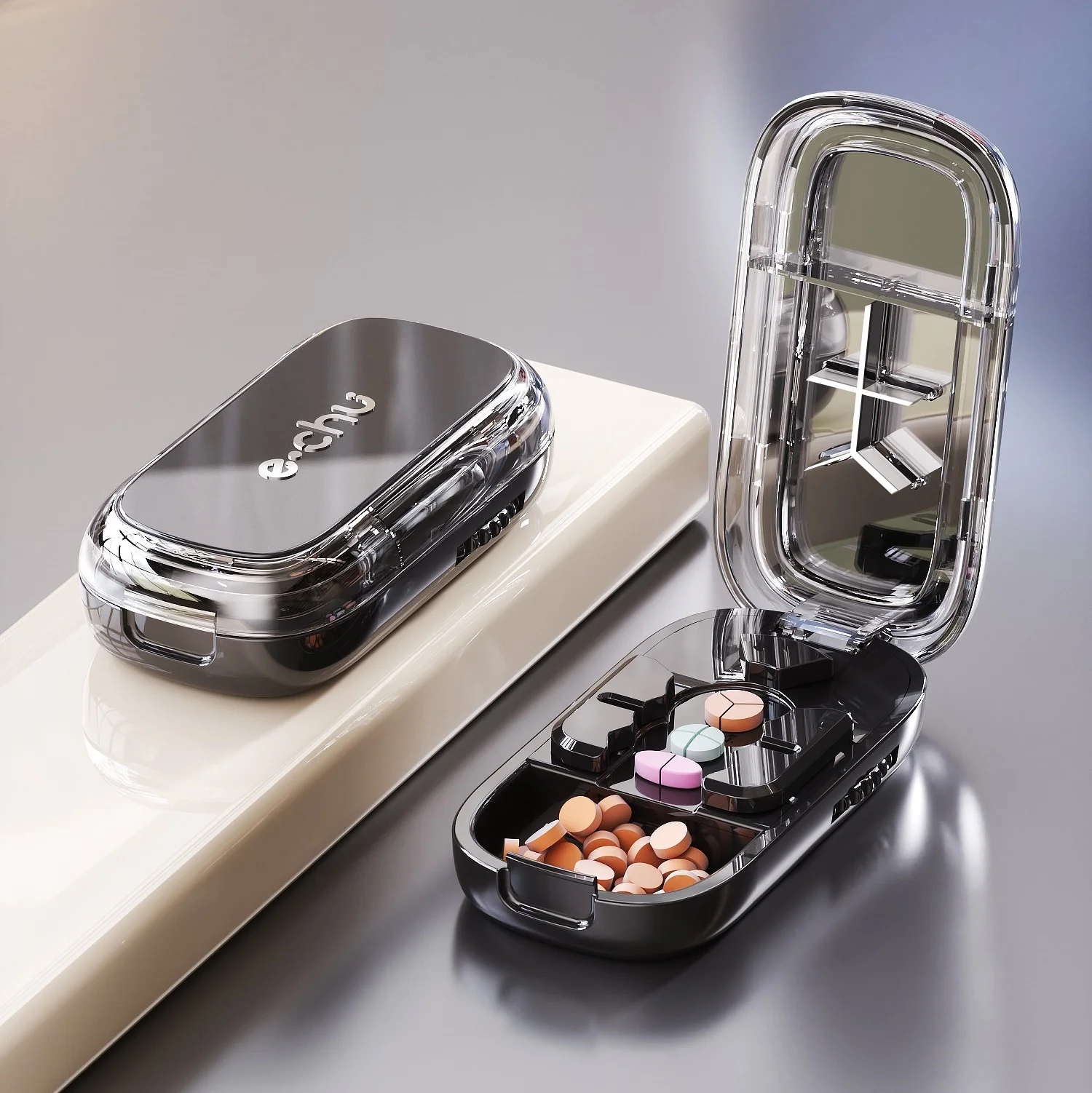Portable pill splitter, pill divider,and pill cutter that can precisely and evenly split pills into halves,thirds, and quarters image 6