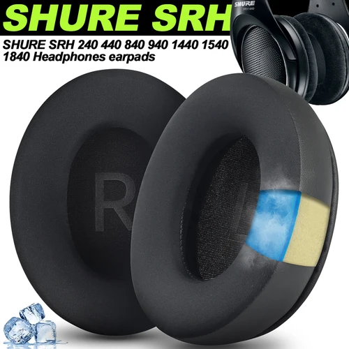 Imagen 1 del producto Almohadillas de espuma Shure SRH240 SRH440 SRH840 SRH940 SRH1440 SRH1540 SRH1840 de repuesto para almohadillas de espuma viscoelástica de cuero proteico