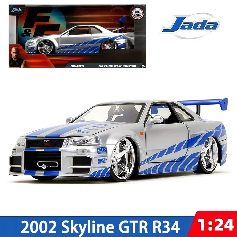 Jada 1:24 Scale Skyline 2002 GTR R34/1971 2000 GTR Alloy Car Model Static Collection Decorated Souvenir Gift Hobby & Toys