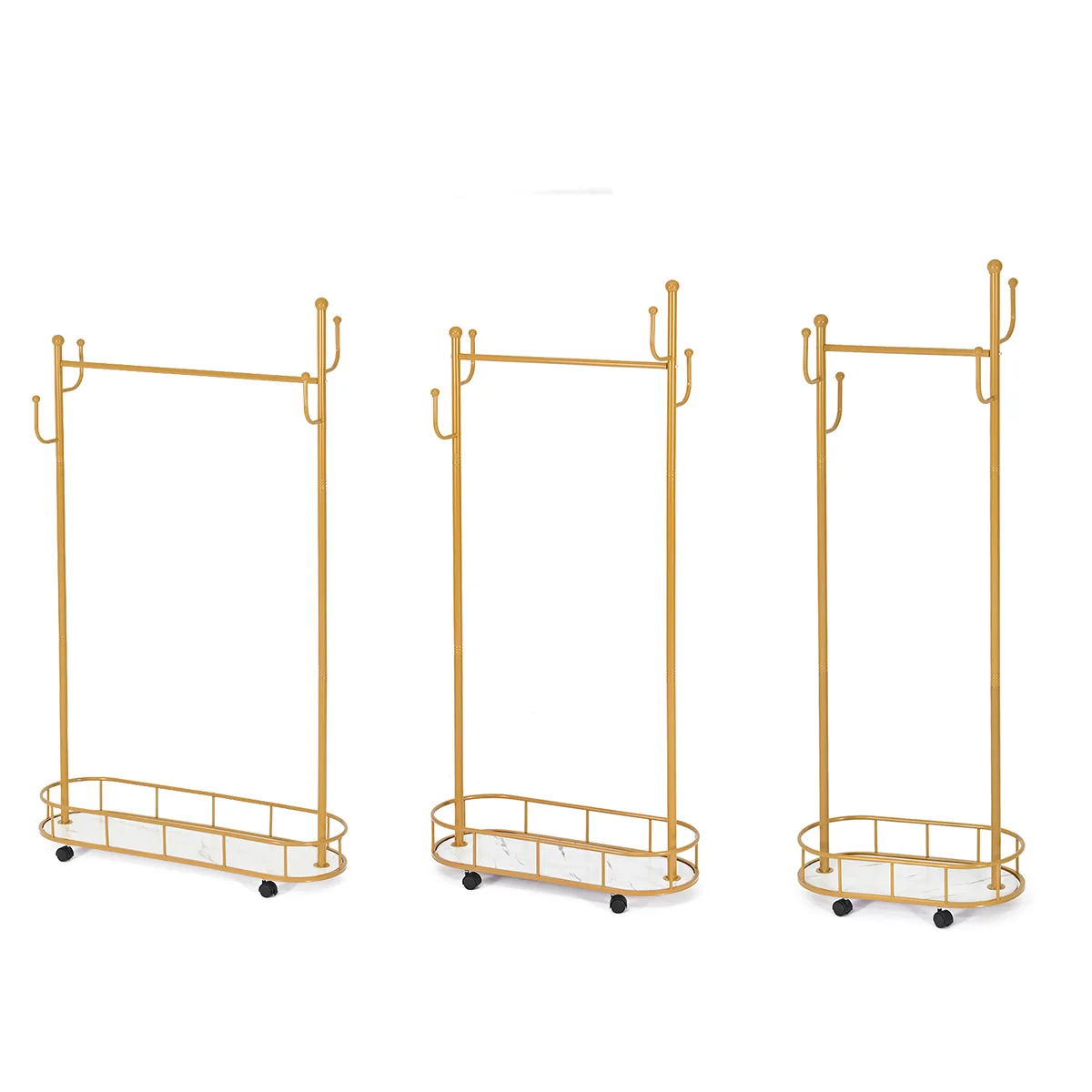 3Sets Gold Garment Racks for Hanging Clothes 23.4