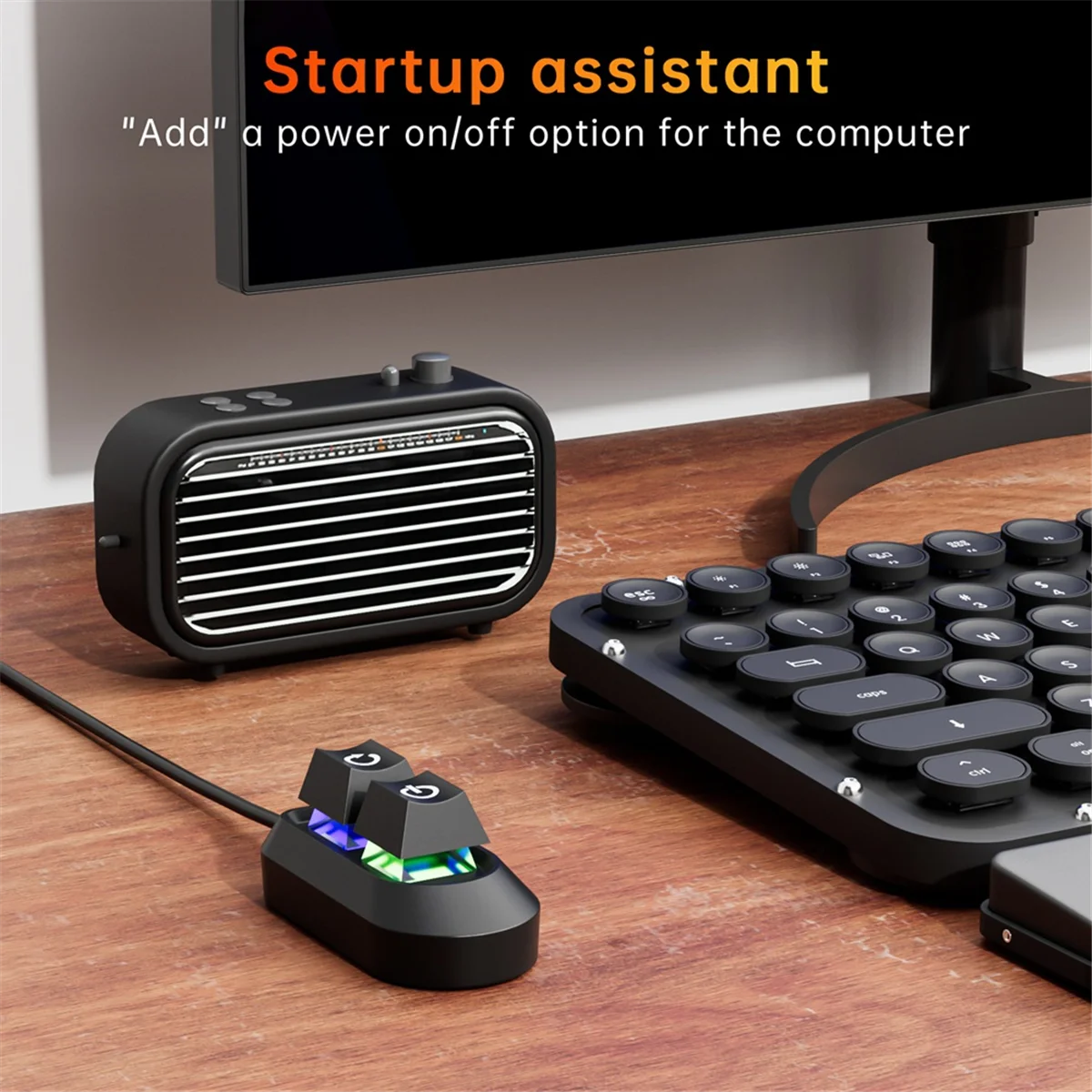 AT87-Desktop Computer Switch Button Extension Cable PC Power Button Mechanical Switch Style B