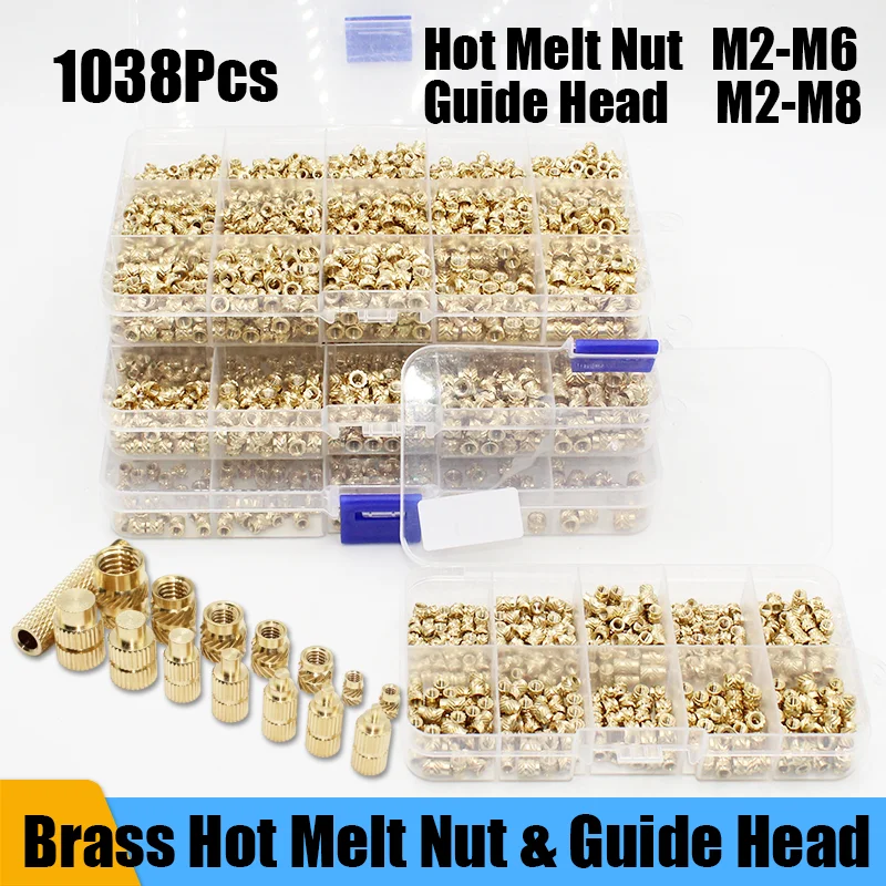 

Brass Insert Nut Soldering Iron Tip Knurled Thread Heat Embed Injection Copper Insertnut M2 M3 M4-M6 3D Print Plastic Nut Insert