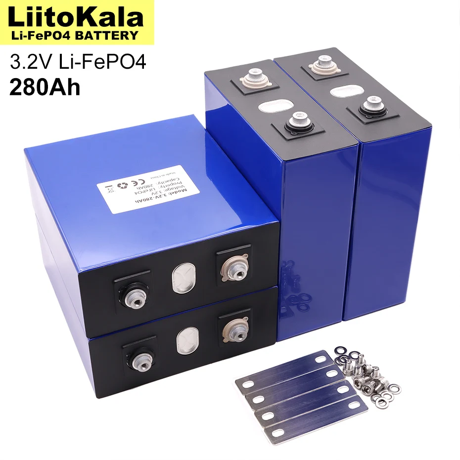 Liitokala 3.2V 280AH battery pack LiFePO4 Lithium iron phospha for 12V 24V 4S E-scooter RV Solar Energy storage system TAX FREE