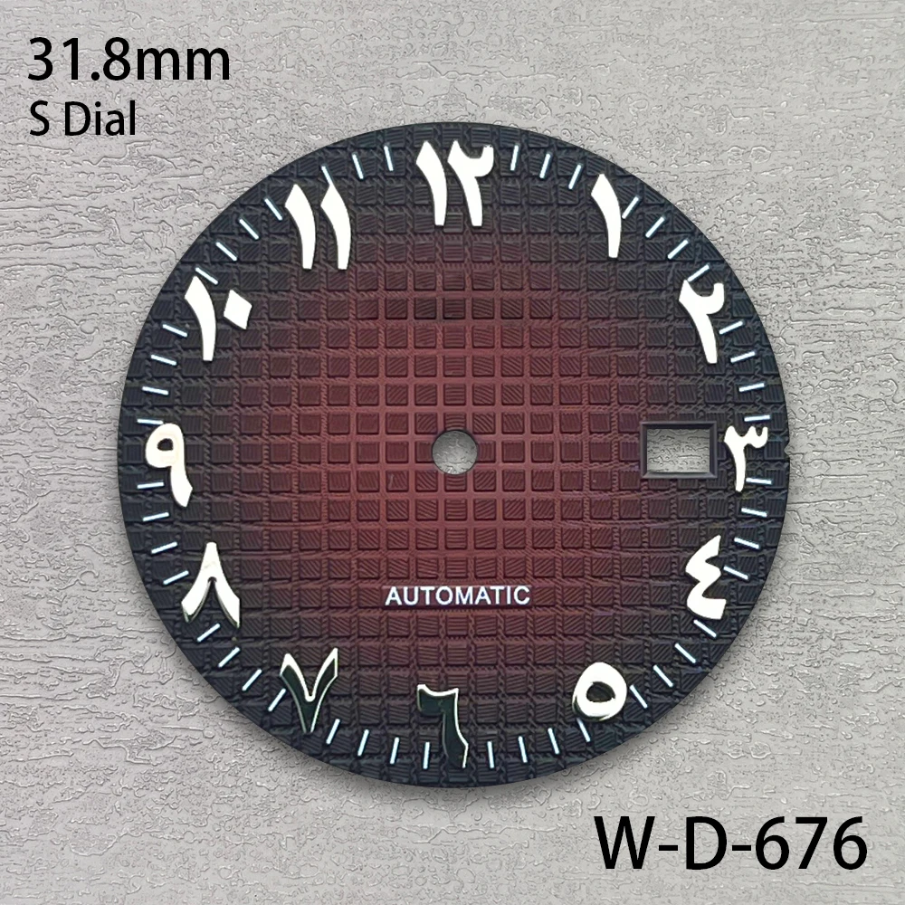 Esfera de roble árabe con logotipo S de 30,5mm compatible con movimiento NH35/NH36/4R/7S, accesorios de modificación de reloj de alta calidad