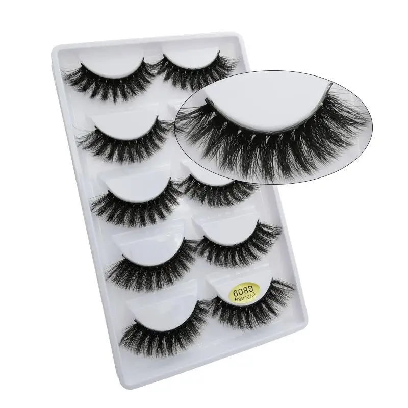 Faux cils en vison naturel 3D, extensions optiques russes, cils doux, Gfemale, G800, G806, G808, 5 paires par boîte