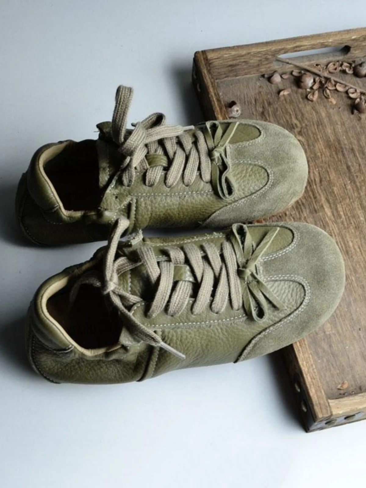 

Original Forest System Genuine Leather Casual Shoes Women Flat Bottom Soft Lightweight Comfortable Handmade Single Shoes