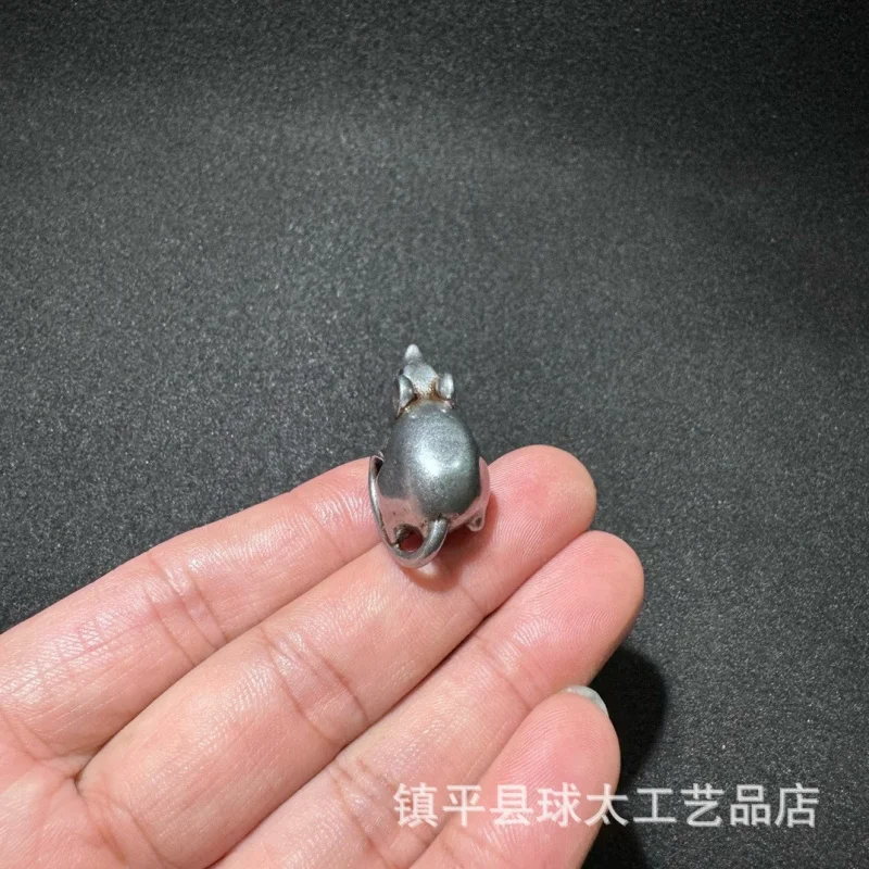 Tibetan Iron Rat Ornament- Zodiac Treasure Rat Handheld Figurine