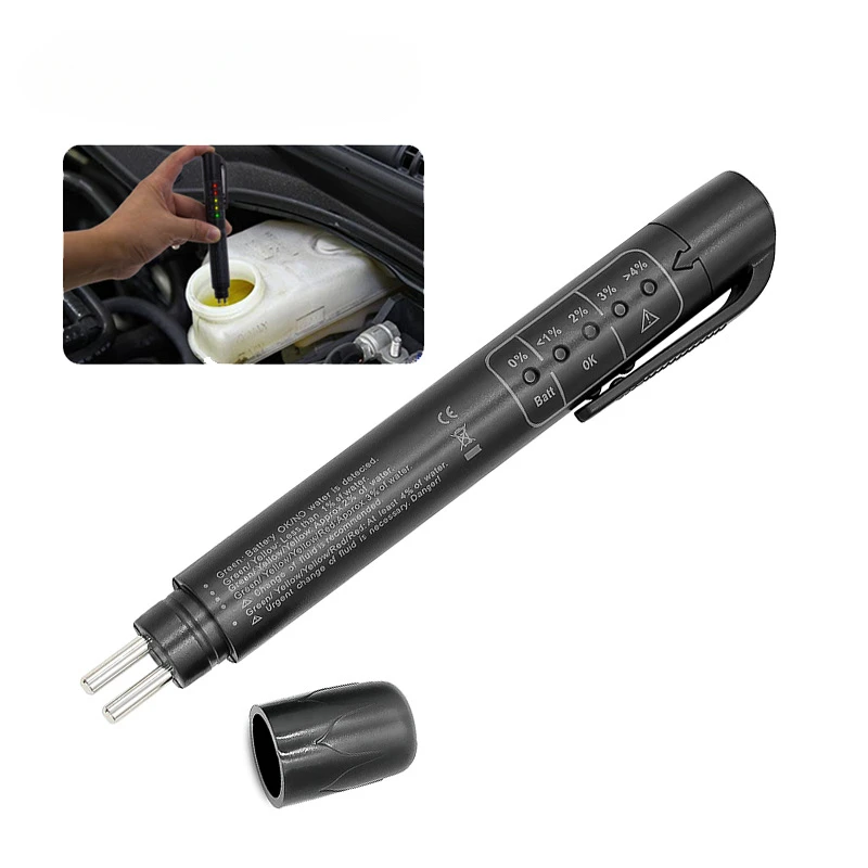 Universal Portable Brake Fluid Diagnostic Pen with LED Light Testing Tool Brake Oil Quality Car Accessories for DOT3/DOT4/DOT5