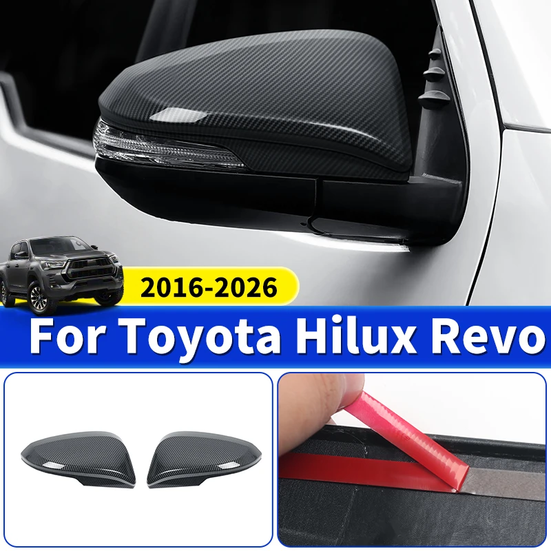 

Для Toyota Hilux Revo 2016-2026: накладки на зеркала заднего вида, 2 шт., ABS, внешние декоративные защитные аксессуары