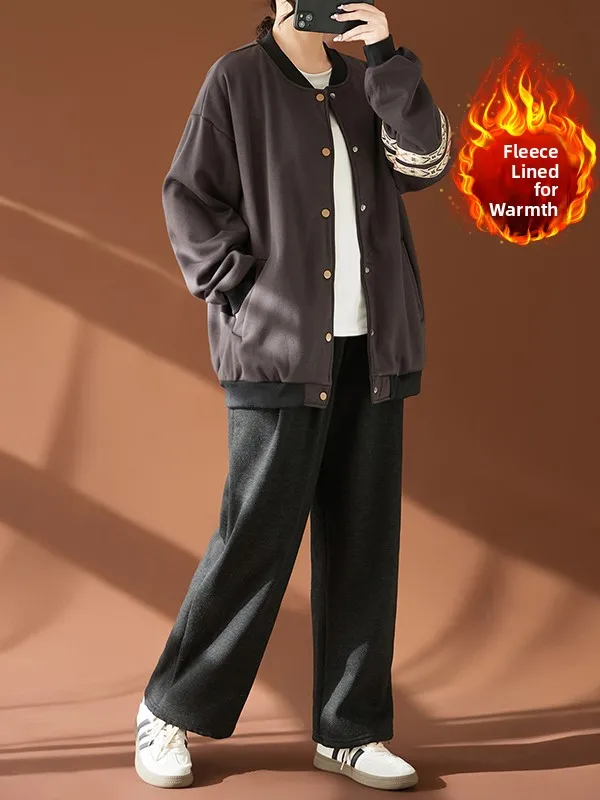 Thiened Fce Otoño Invierno mujer Jaet con banda Sve Retro creativo largo Sve cuello alto cárdigan abierto abrigo