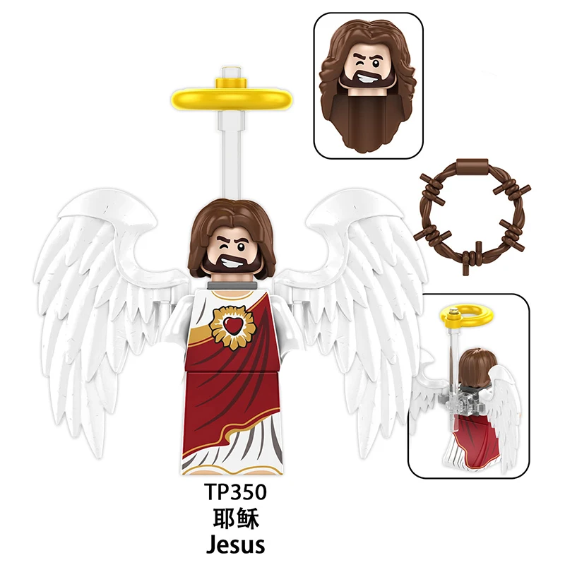 Briques blanche-neige pour jouets dieux jésus Hazbin hôtel parc du sud cadeaux Mini figurines d'action blocs de construction pour enfants