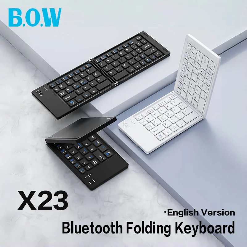 

BOW X23 Складная Bluetooth-клавиатура Беспроводная бесшумная перезаряжаемая для девочек для Apple Ipad Мобильный планшет Ноутбук Внешний офис Портативный