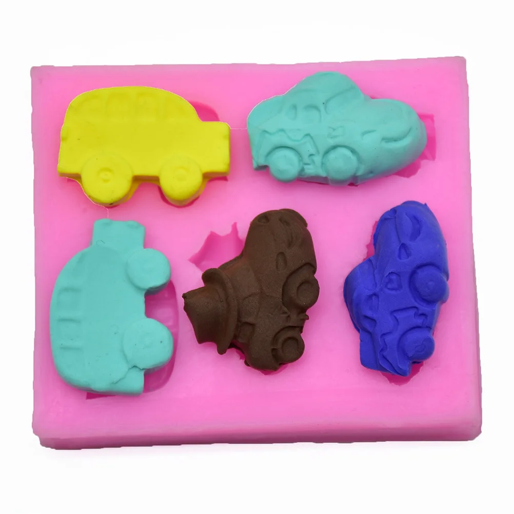 

Cartoon Car Silicone Mold Eco-Friendly Non-Stick Fondant Cake Chocolate Candy Ice Cube Jelly DIY Baking Tools Fondant Molds