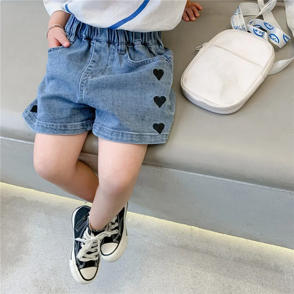 IENENS Girl\'s Jeans Shorts Kids Denim Short Pants Baby Casual Shorts Bottoms Fit 4-13 Years Child Summer Clothes Clothing