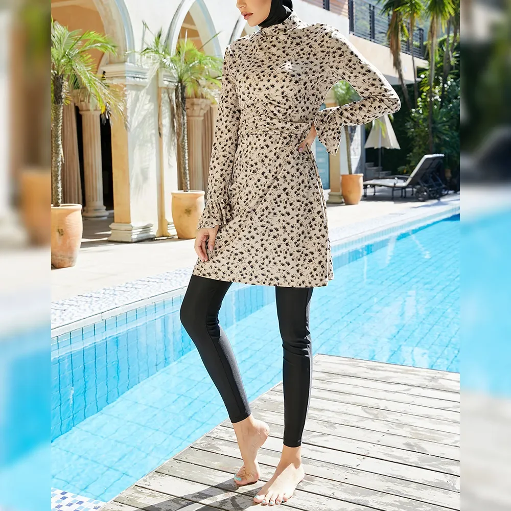 

Muslim Women Floral Print Swimwear Islamic Bathing Suit Hijab Diving Surfing Swimsuit Burkini Femme Musulmane Maillot De Bain