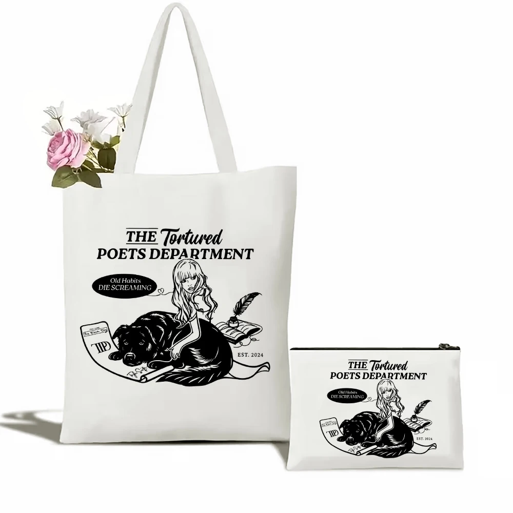 Tortured Poets Department Old Habits Die Screaming Shoulder Bag Makeup Bag Perfect Travel Beach Birthday Gifts for Women