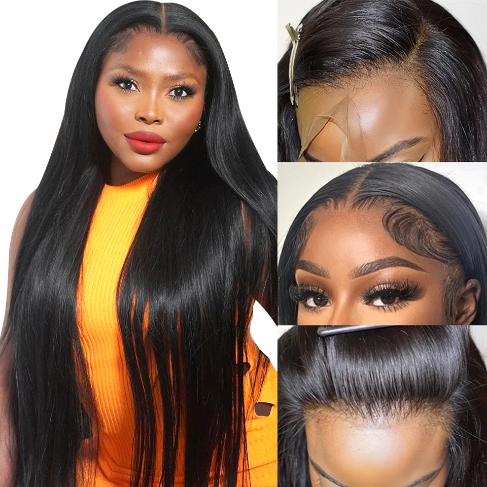 13x6 HD Lace Frontal Wigs Human Hair Straight Lace Front Wigs For Women Pre Plucked Hairline WIth Baby Hair Fast Shipping