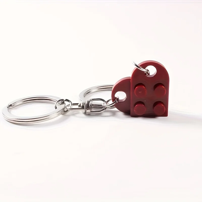 3 Pairs Love Building Blocks Lovers Valentine's Day Gift Friendship,men Women Love Building Blocks Keychain Birthday Gift