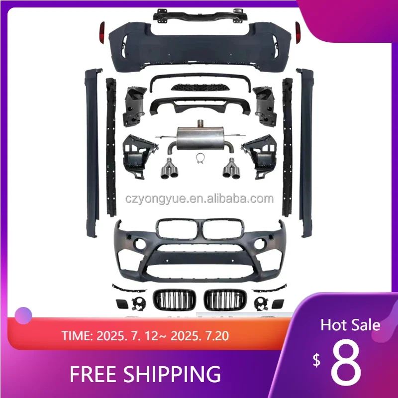 

Car Bumpers M Front Rear Bumper X6 Upgrade X6M Body Kit for BMWs X6 F16 LCI 2013 2014 2015 2016 2017 2018