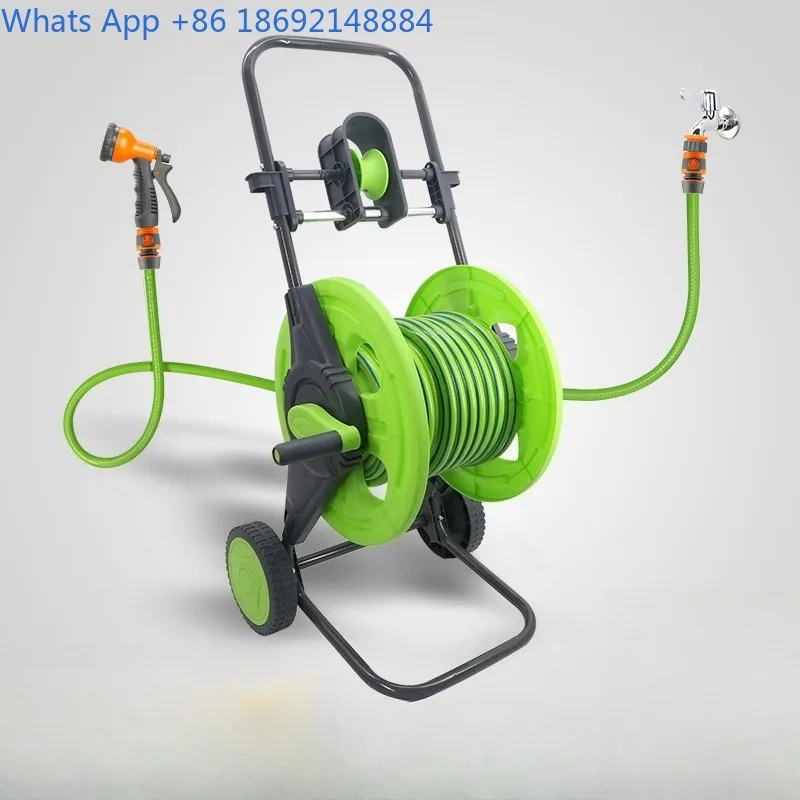 

Hand-Push Type with Hose Guide Frame and Wheels, Effort-Saving Garden Watering, Car Washing, Household Water Pipe Storage