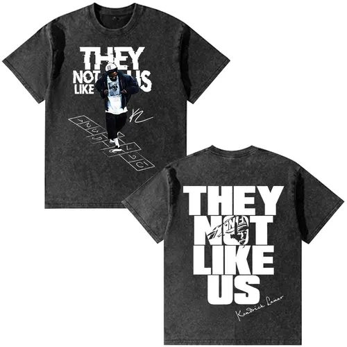 Imagen 2 del producto Camiseta del rapero Kendrick Lamar They Not Like Us para hombre y mujer, camisetas de gran tamaño lavadas Vintage de Hip Hop a la moda, Camiseta de algodón de verano