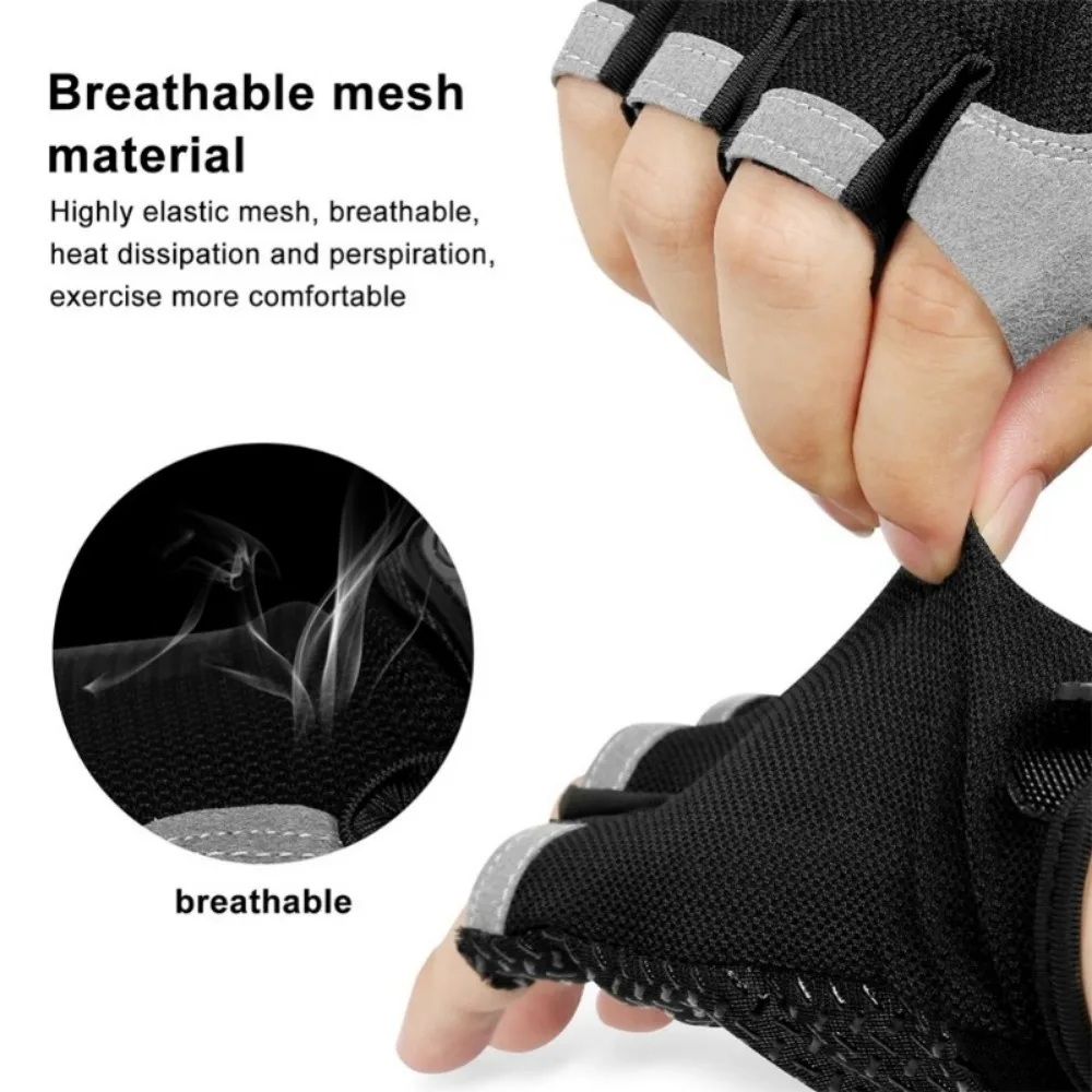 Fingerless Gym Training Gloves for Men and Women, Anti-Slip, Sports, Fitness, Motorcycle, MTB, Cycling, Bicycle Accessories