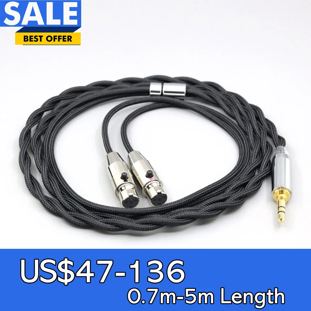 Nylon 99% Pure Silver Palladium Graphene Gold Shield Cable For Monolith M1570 Over Ear Open Back Balanced Planar  LN008313