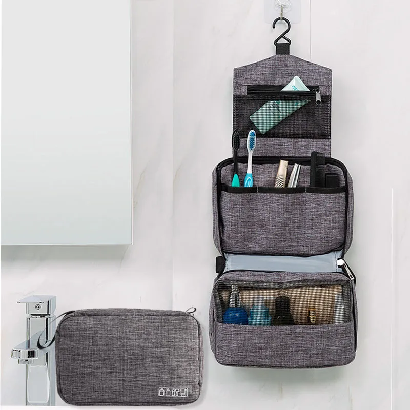 Bolsa de cosméticos colgante para hombre y mujer, organizador de viaje multifunción, neceser, bolsa de almacenamiento de maquillaje, bolsa de maquillaje plegable para esteticista