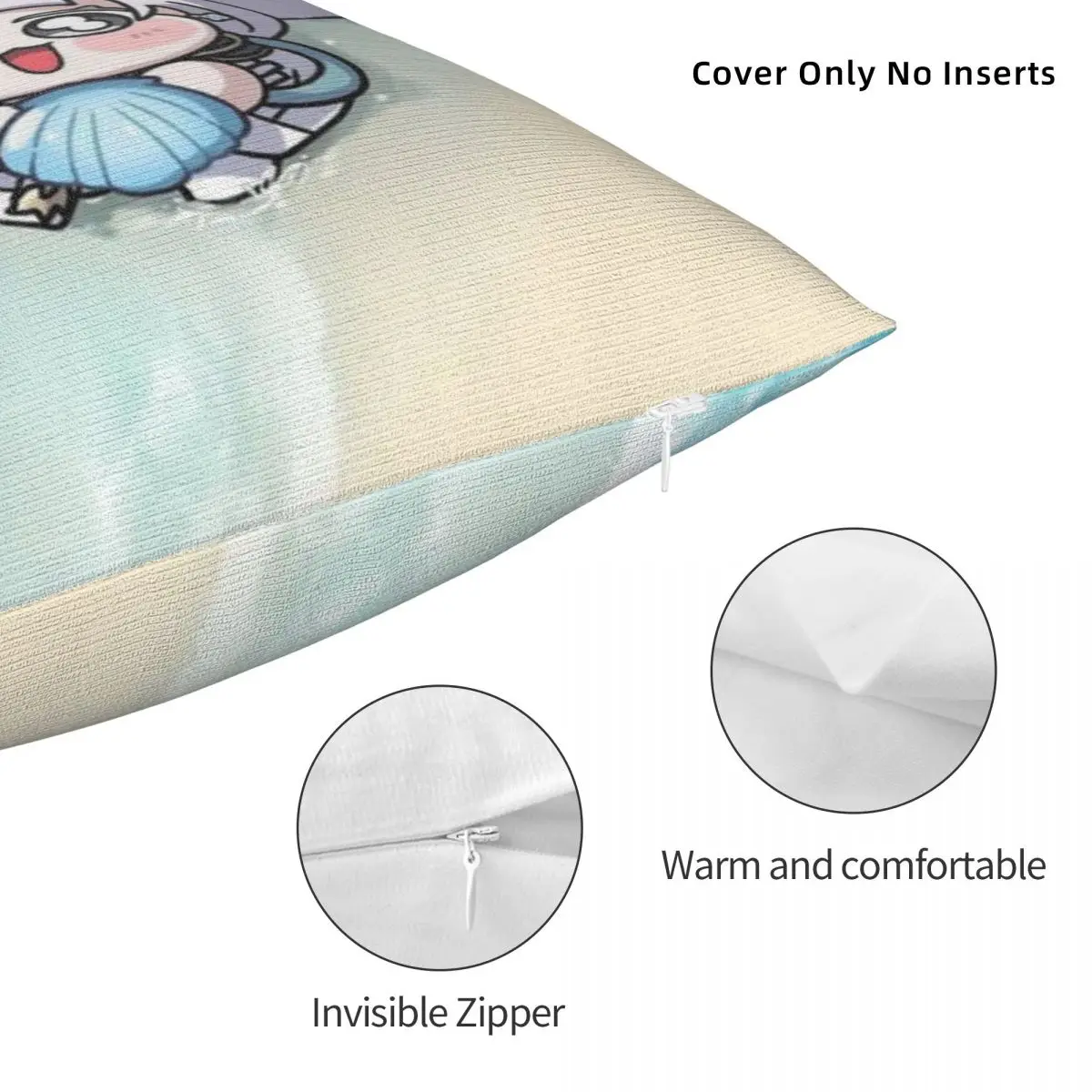 Bonita versión Q Wuthering Waves Rinascita Phoebe Zani funda de almohada funda de cojín cuadrada fundas de almohada para silla de sala de estar