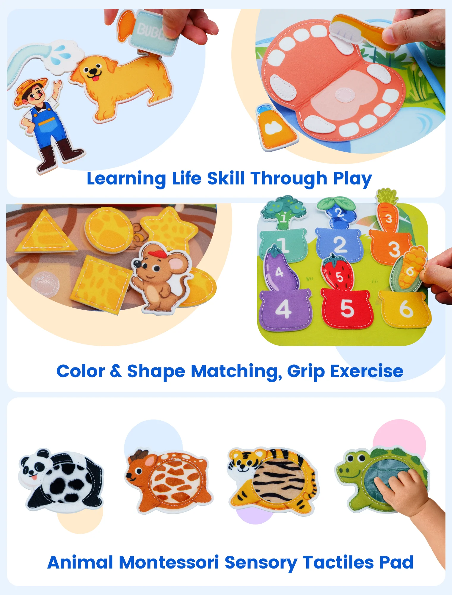 Baby Spielzeug Weiche 3D Tuch Buch Erste Buch Montessori Infant Frühen farbe Kognitive Pädagogisches Spielzeug Lernen Grundlegende Leben Fähigkeiten Spielzeug – Detail 18
