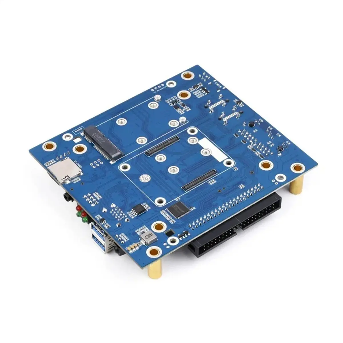 A43M For Raspberry Pi CM4 NAS Mini Computer Multi-Functional Dual-Channel NVME Slots Supports Nano-SlM Card/4G Module