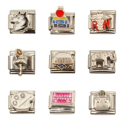 Wolf King Letters Hat Style Italian Style Link Charm (fits 9mm Stainless Steel Bracelet) Jewelry Making DIY New Style