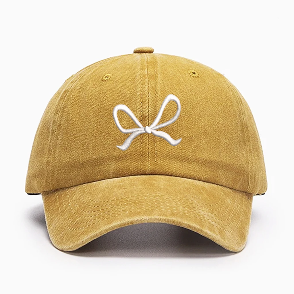 Trendy Bow-Tie Baseball Cap for Women and Men Trucker Hats Y2k Adjustable Fashion Sun Hat with Visor for Hiking & Travel