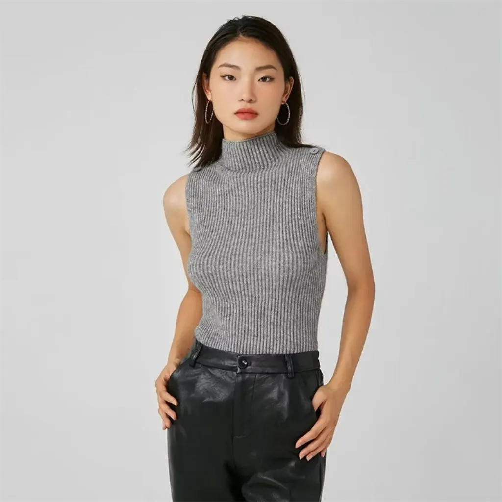 

Women's Solid Color Sweater Split Silhouette 2-Piece Set Autumn Winter Fashion Temperament Casual European American Style Top