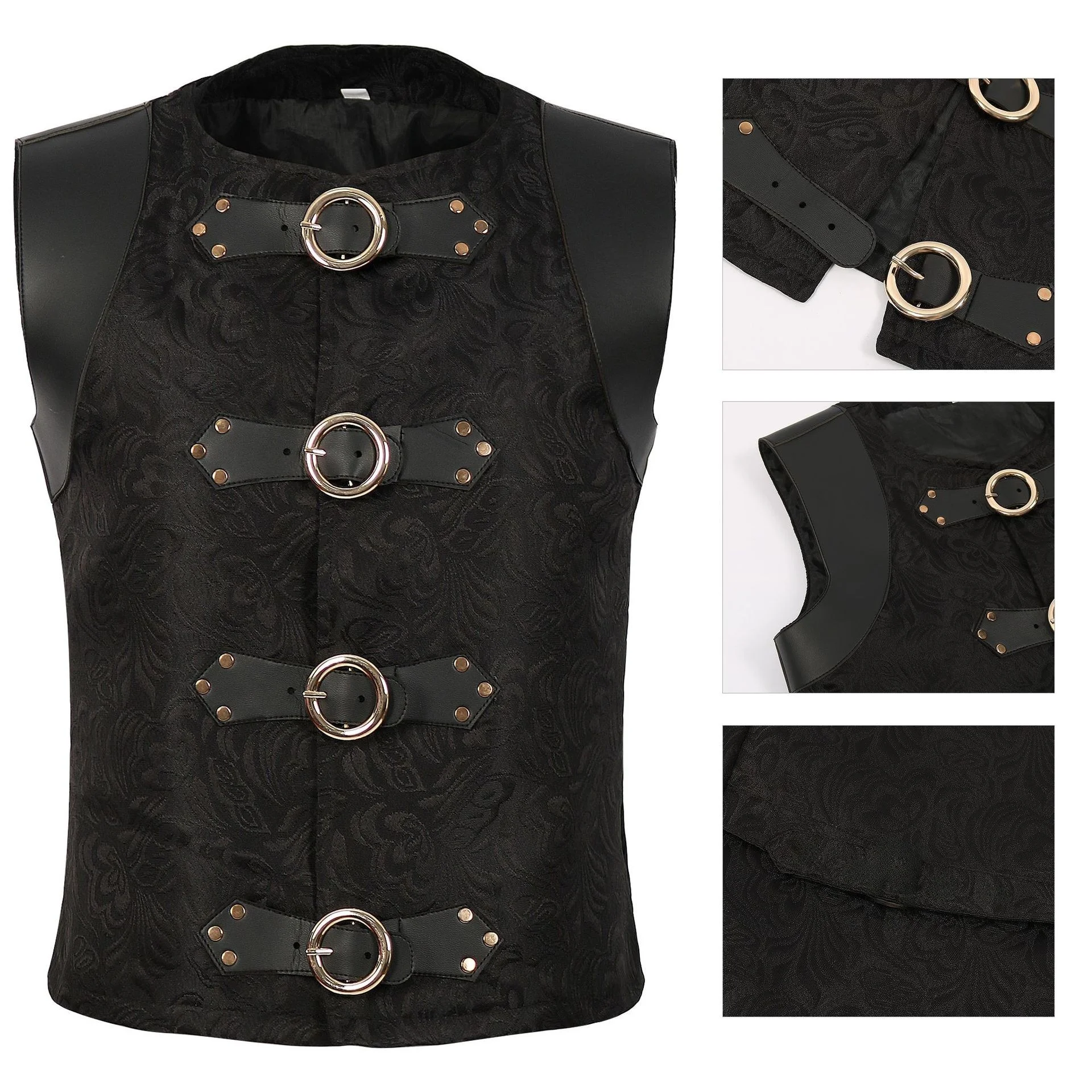 

Medieval Gothic Steam Punk Vest Stage Costume Halloween Court Knight Tank Top Women's Ethnic Fashion Online Exclusive Polyester