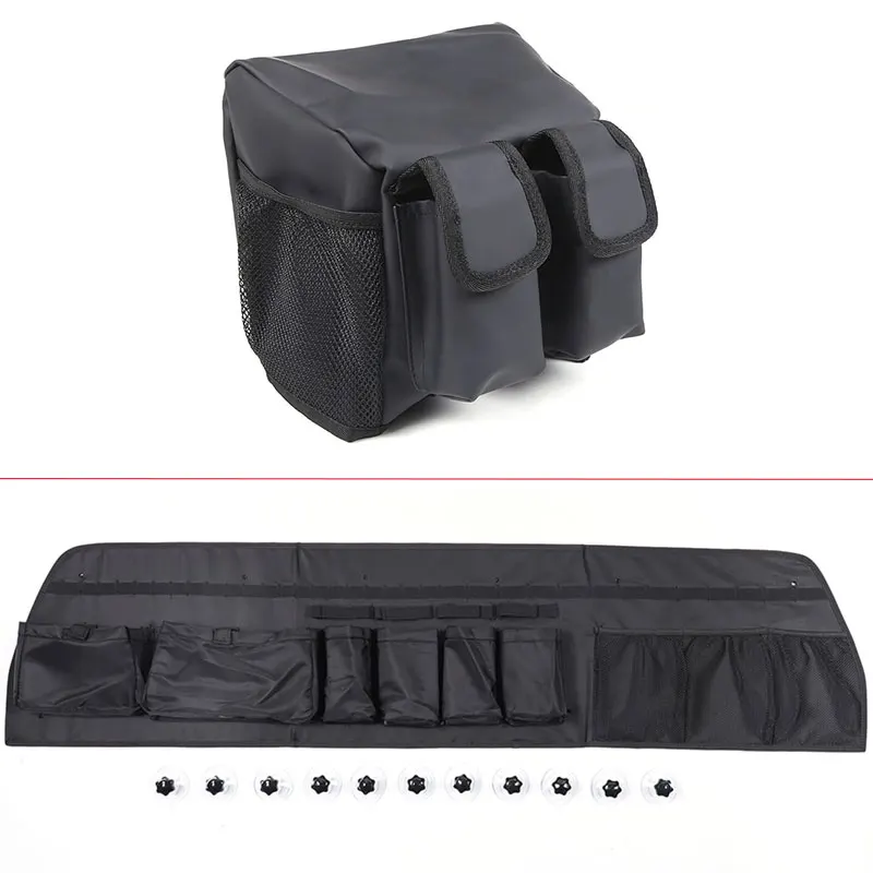 For Toyota Tundra 2022-2024 Black Car Seat Headrest Storage Bag Trunk Window Hanging Bag Organizer Car Interior Accessories 1Pcs