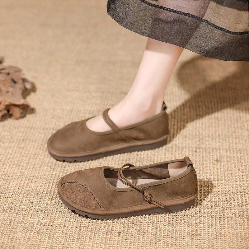 Canvas Ballet Flats Fashion Women Round Toe Casual Loafers Shoes New Female Buckle Strap Comfort Walking Solid Color Shoes