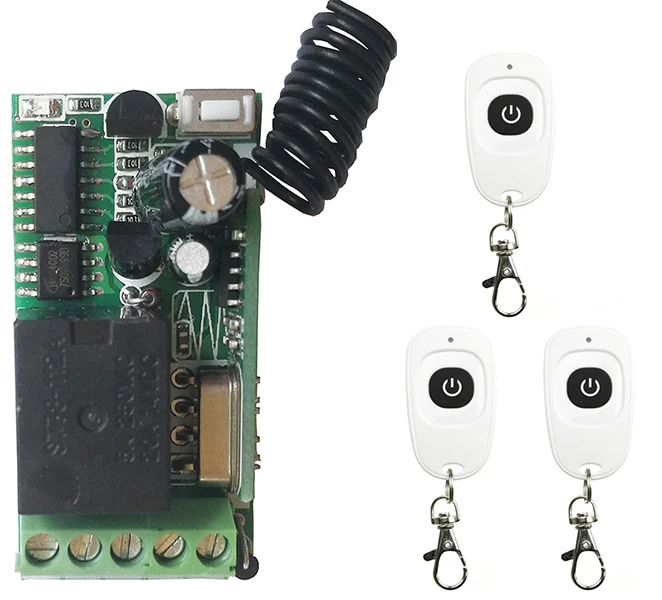 433 MHz Mini Wireless RF Remote Control Light Switch 10A Relay Output Radio DC 12V 1 CH Channel 1CH Receiver Module Transmitter