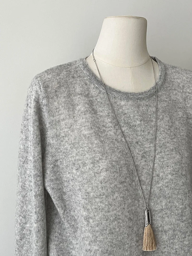 여성용 울 니트 기본 셔츠 가을 신상 슬림핏 슬리밍 탑