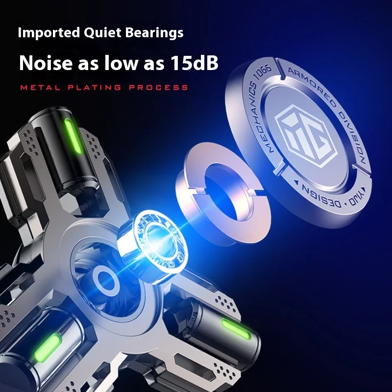 Fidget Spinner mécanique bicolore de qualité supérieure, brille dans la nuit, EDC, avec roulements, cadeau de luxe anti-Stress pour hommes