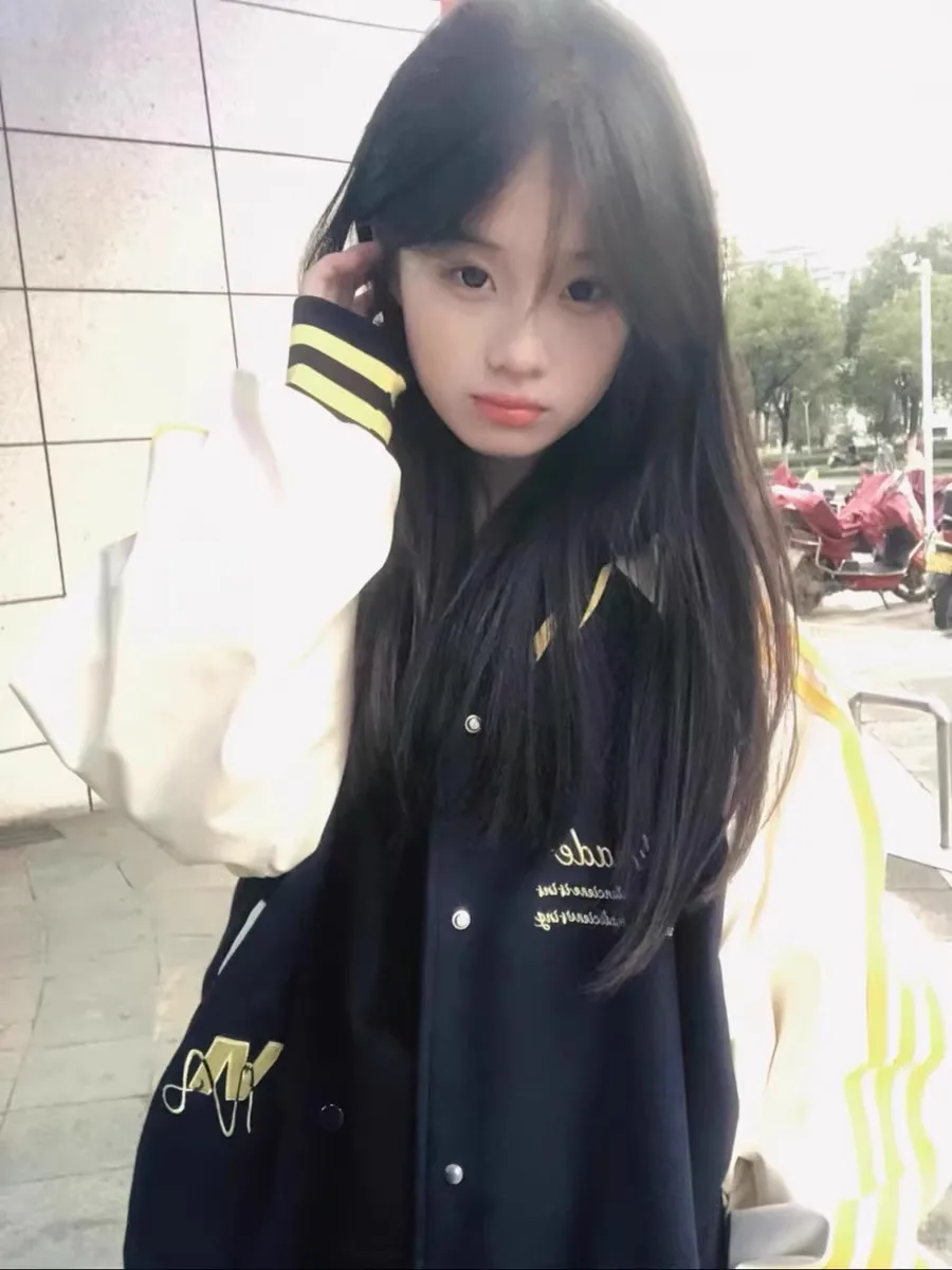 

New Sle Loose Cotton Baseball Jaet Couples Matching Vintage Striped American Colors Outerwear for Autumn Winter